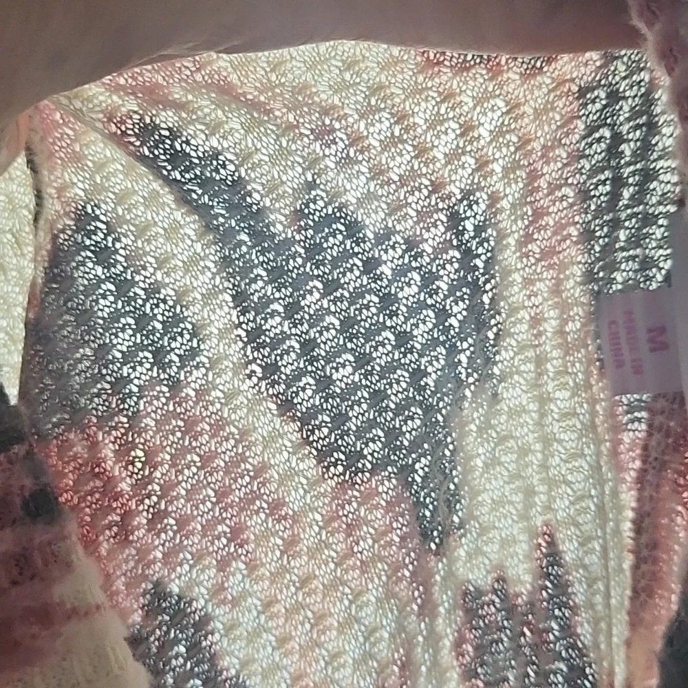 LuLaRoe Kristen Maroon, Pink, and Black Print Cowl Neck Blouse